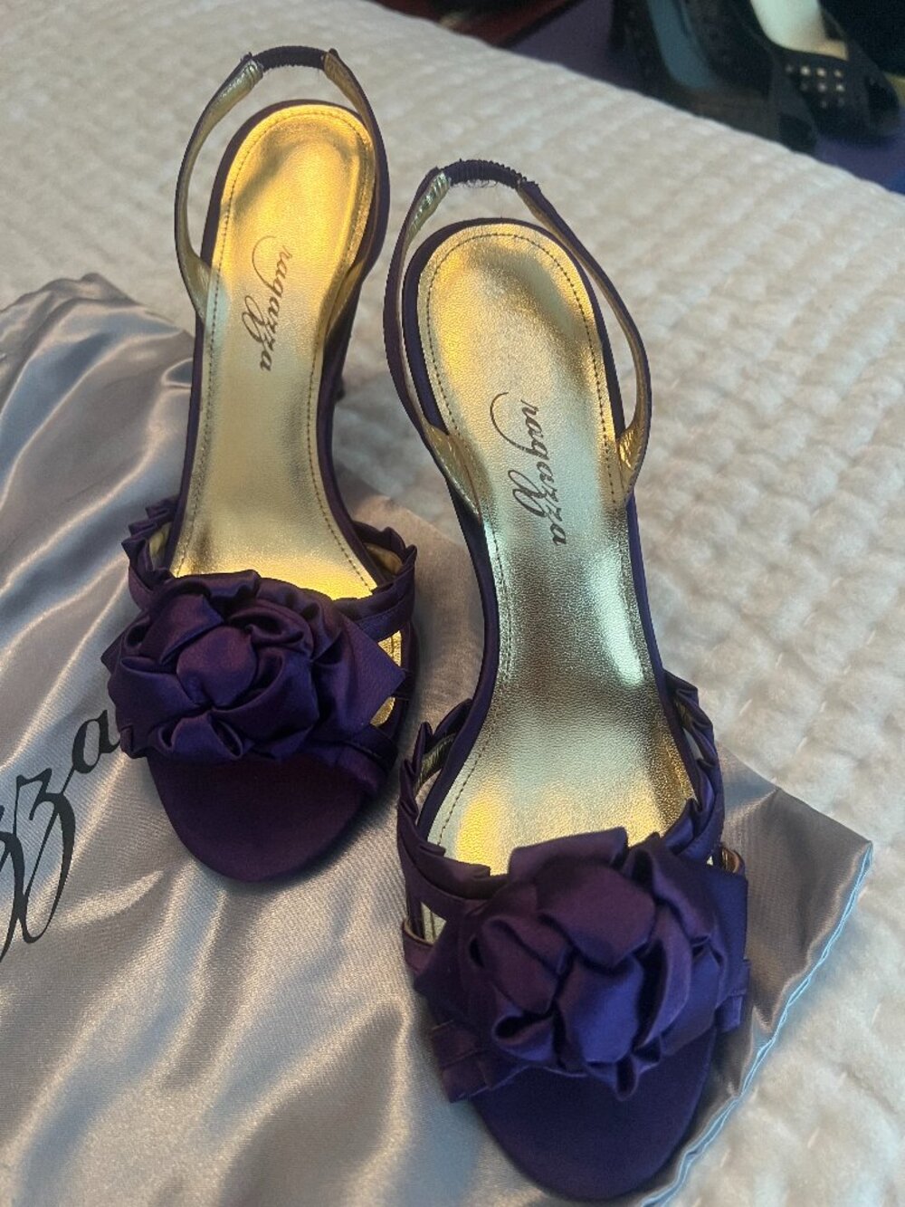 Ragazza Purple Satin Heels (7.5)